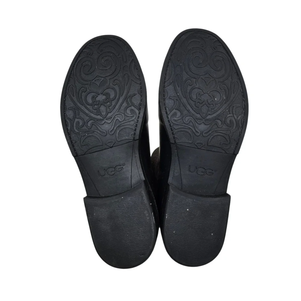UGG Shaye Tweed Black Rubber Wool Blend Rain Boots Womens Size 10